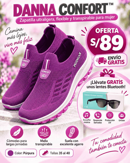 DANNA CONFORT - Zapatilla Ultraligera  + Lentes Bluetooth GRATIS 🎁